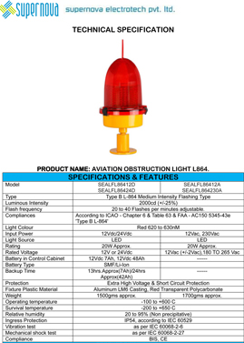 Aviation Obstruction Flashing Light